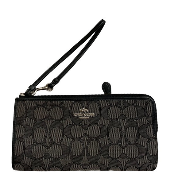Coach gray black c wristlet bag - Picture 1 of 7